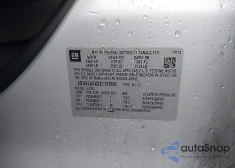 2014 Chevrolet Equinox Ls from USA, damaged, VIN 2GNALAEKXE1131595